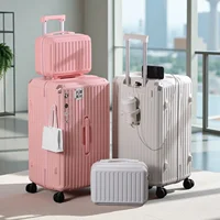 Valise épaisse de très grande capacité, ensemble ABS + PC, boîtier de chariot, Interface de chargement USB, roues universelles, bagages 1