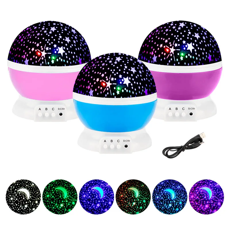 Galaxy Star Projector Lamp LED Night Light Rotating Planetarium Children Bedroom