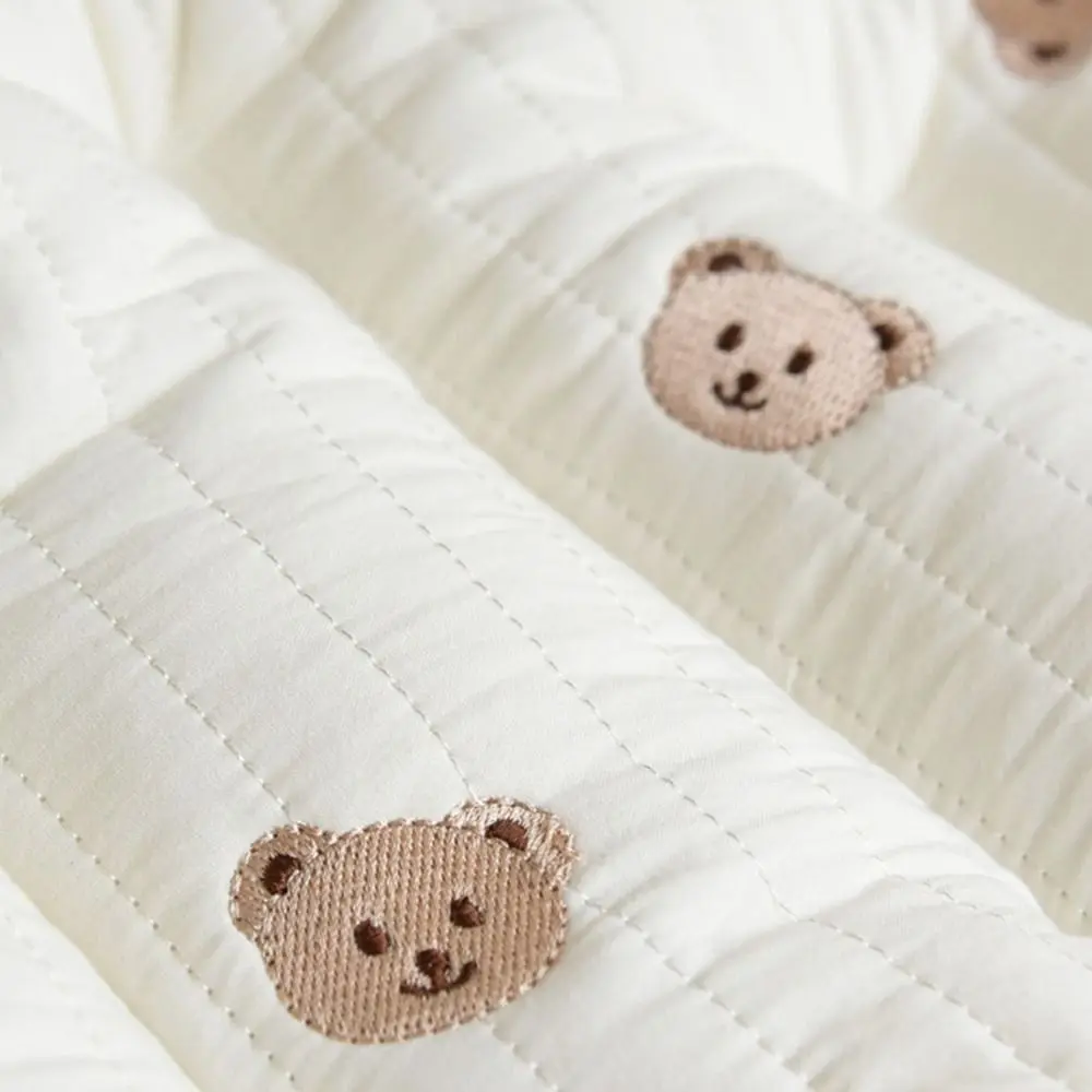 Comfort Soft Stroller Seat Cushion Skin-friendly Bear Embroidery Baby Pram Cushion Cute Infant Seat Liner Pad