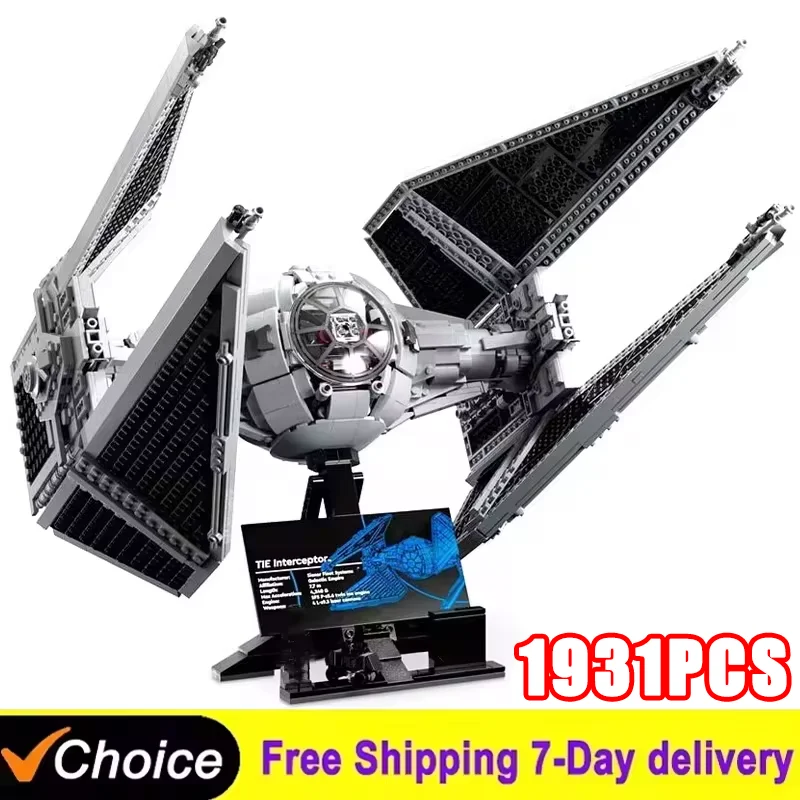 Technical 1931PCS TIE Interceptors Spaceship 75382 Building Blocks