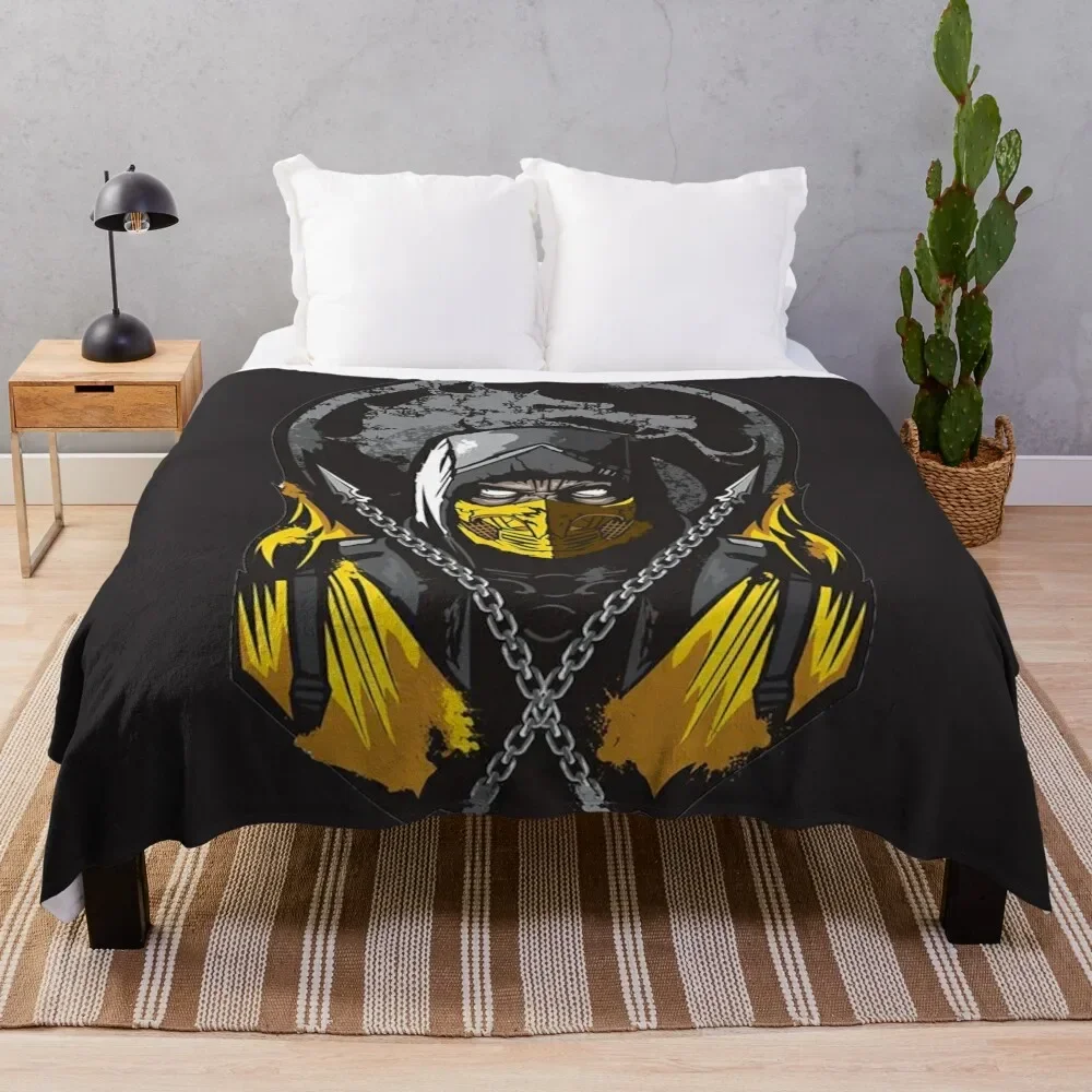 

Одеяло Mortal Kombat в виде скорпиона с белыми глазами, мягкие кровати из аниме «среду», одеяла
