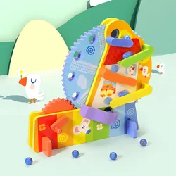 Montessori Ferris Wheel Wooden Toy Gear Rotating Ball Building Block Bead Game Childrens Educational Toy Learning Toys Kids Toys