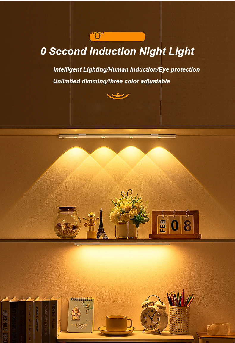 LED Cabinet Lights Motion Sensor Wireless Ultra Thin Night Light Kitchen Cabinet Bedroom Wardrobe Room Decor Indoor Lighting led night light led cabinet light led motion sensor light cabinet lights motion sensor light led cabinet lights motion sensor lights under cabinet light
