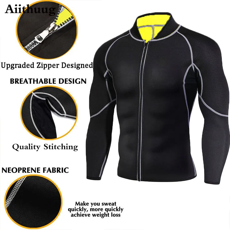 Aiithuug Slimming Sweat Sauna Suit Sauna Shirt Long Sleeve Workout