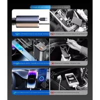 Fast Speed 66W Car Chargers With Triple Port Retractable Car Chargers with Intelligent Protections For Phones Tablets 3