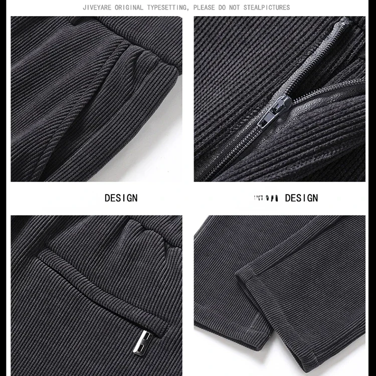 Description Picture 4 of itemSpring 2024 New Fashion High-end Corduroy Slim All Match Straight Leg Casual Pants Jogger Trousers Men