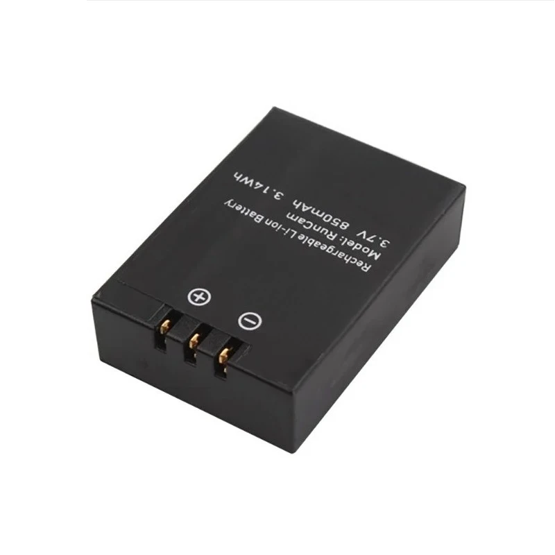 Deux batteries rechargeables Li-ion 850mAh pour Runcam 2 3S, pièces de rechange RC2-09, côte à côte.