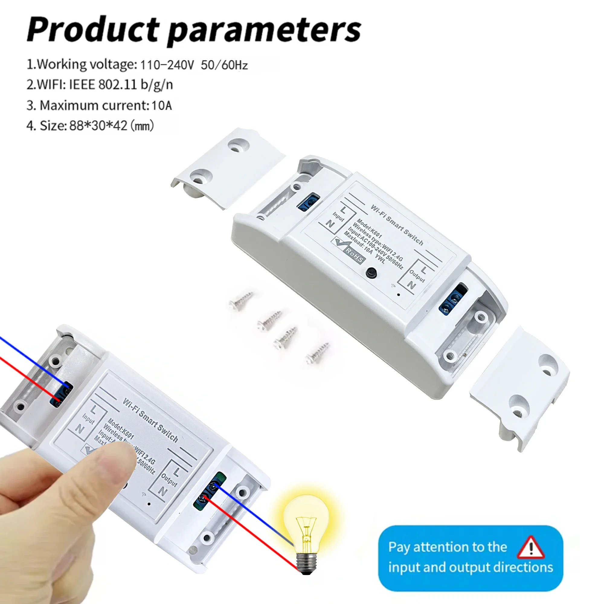 Tuya Wifi Switch 433MHz Interruptor 1/2/3 Gang Wireless Wall Switch Mini Round Button Panel Switch Works with Alexa Google Home