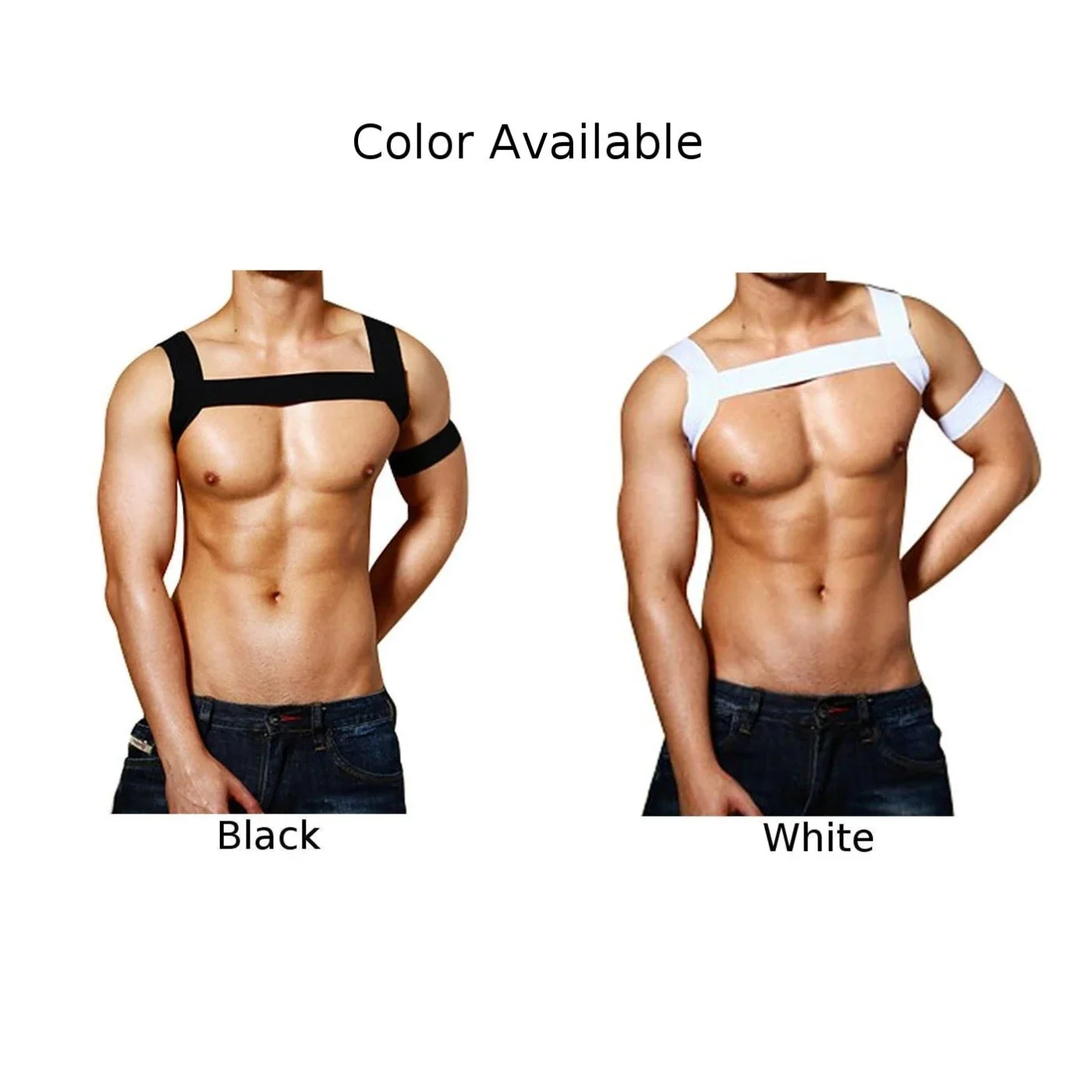 Men Sexy Neck Elastic Straps Body Muscle Chest Harness Club Belt Elastic Shoulder