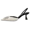 Women's High Heels, Diamond Square Buckle Sandals, Pointed Toe 5