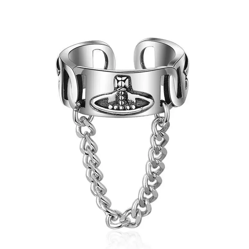 Korean Retro Planet Chain Ring Female Opening Saturn Ring Personalized Vintage Earth Crown Ring