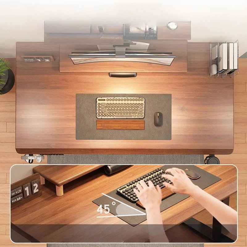 Solid Wood Electric Adjustable Computer Desk Smart Gaming Desk Home Study Table Office Desk Workstation Writing Table Style