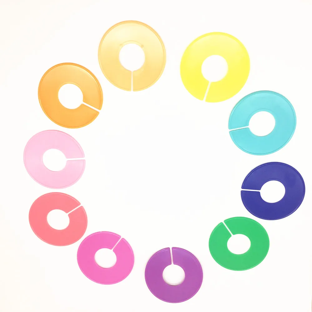 의류 사이즈 칸막이 원형 옷걸이, 빈 사이즈 마킹 링, 편리한 의류 태그, DIY 의류 액세서리, 10 개