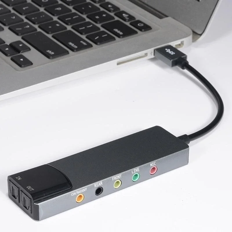USB 사운드 인터페이스 전문적인 품질의 사운드 편집을 위한 마이크 입력, 라인 입력, SPDIF 광학이 포함된 외부 사운드 카드