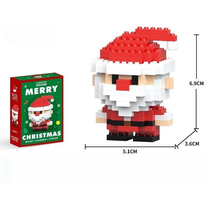 Creative and Fun Christmas Sweet Home Old Man Doll Assembly Building Blocks Children's Puzzle Toys Christmas Holiday Gifts