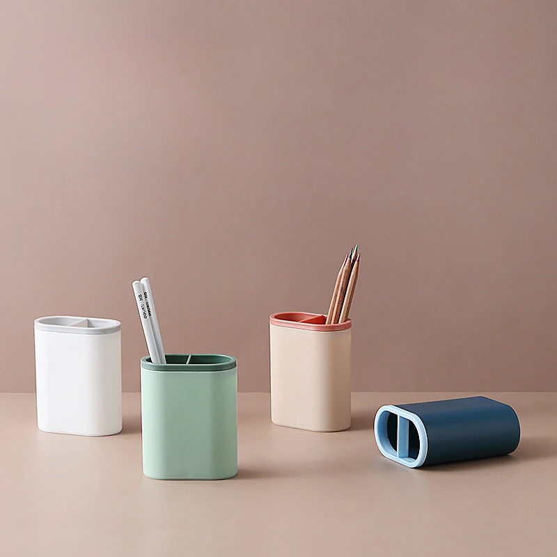 

Держатель для карандашей, многофункциональный пластиковый органайзер для ручек и карандашей в офисном стиле, большой объем, квадратной формы, подходит для макияжа