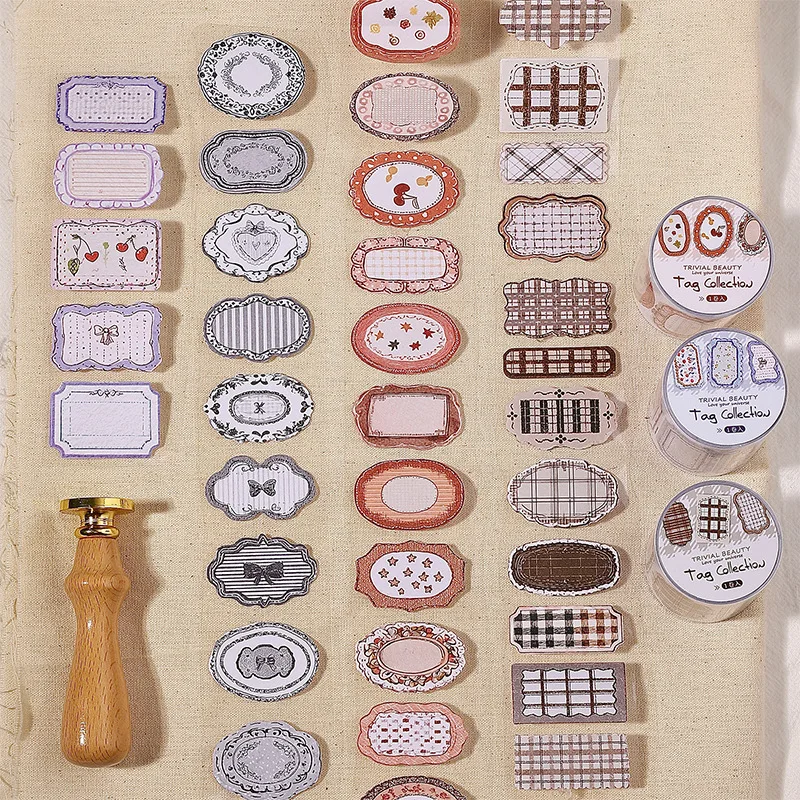 1pcs/1lot 장 접착 테이프 태그 응집 쥬브 저널 DIY 종이 일본어 마스킹 스크랩북 스티커