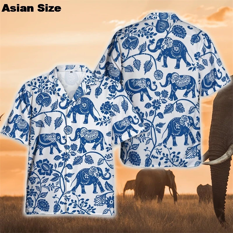 Men's Shirts Thai Elephant Casual 3D Printed Hawaii Shirt Man 2025 Summer Fashion Shirt For Man Daily Short Sleeves Men Clothing 4