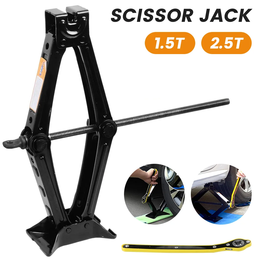 2,5 T/1,5 T Auto Scissor Jack Auto Notfall Kurbel Lift Stehen arbeitssparende Ratsche Effiziente Reifen ändern Fahrzeug Werkzeug – Detail 3