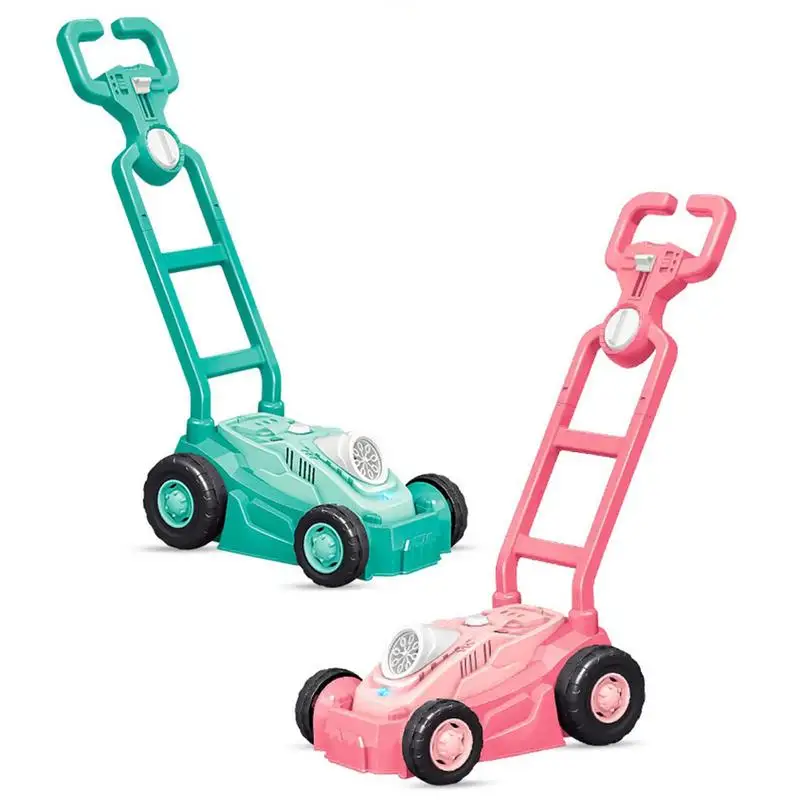 Lawn Mower Shape Automatic Bubble Blower Machine With Light Fun Bubbles