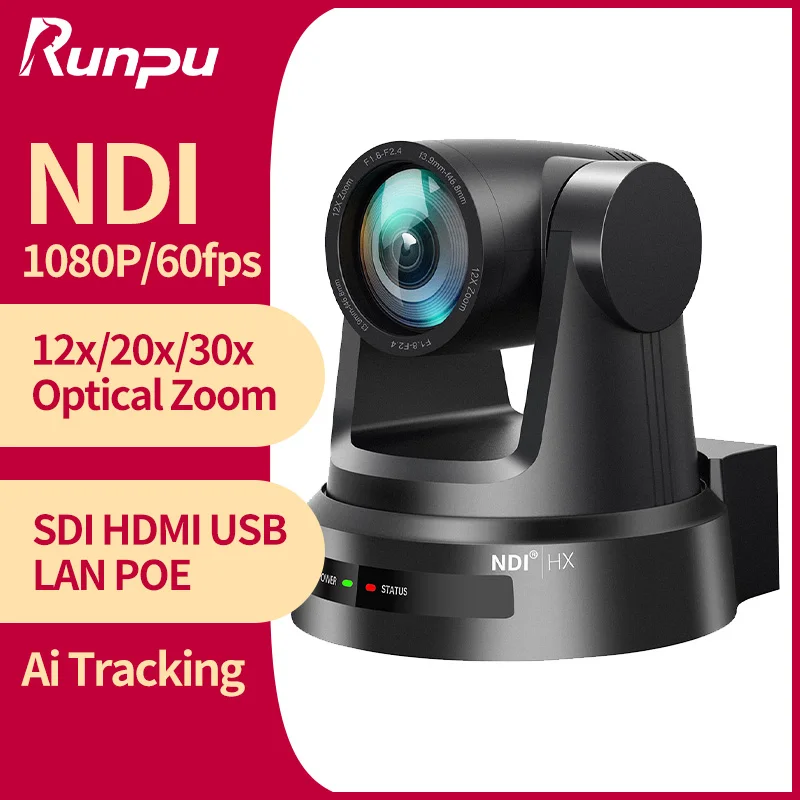 

AI Tracking NDI|HX Ptz Camera 12x 20x 30x Video conference camera with POE HDMI SDI USB3.0 output ptz Church Broadcasting camera