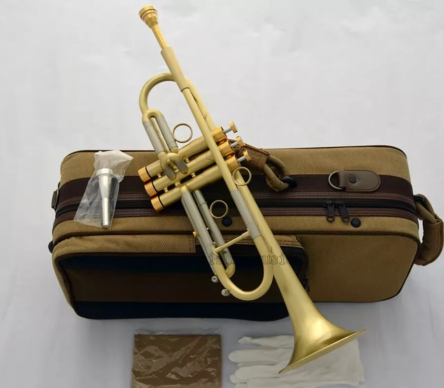 Professional Brushed Trumpet Horn 0.459'' Bore With Case