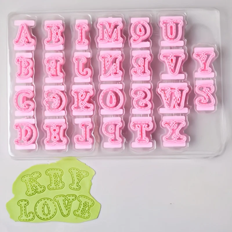 26pcssetAlphabetCakeMoldsCakesSugarPasteLetterCookiesCutter