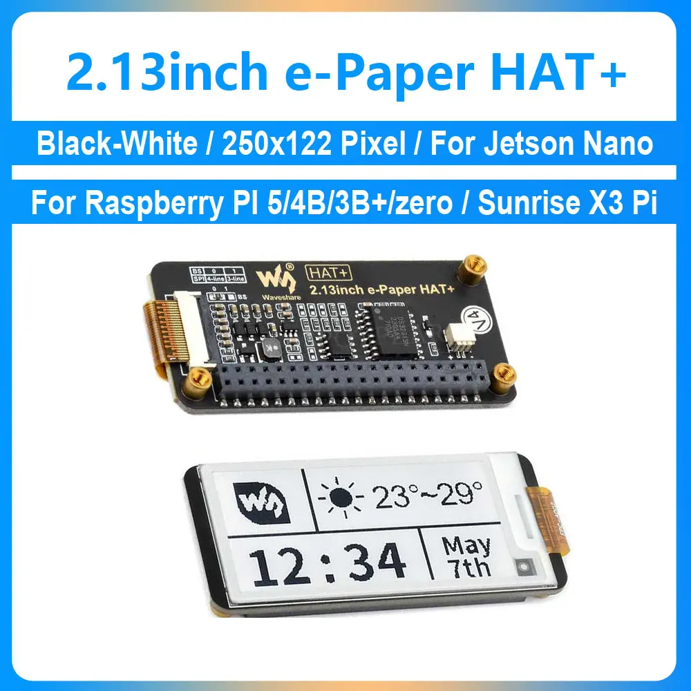 Pi Zero 2 Wh Waveshare 2.13" E-Ink Display (Red/Black/White) - Raspberry Pi/Jetson Nano Compatible Raspberry Pi Battery Pack