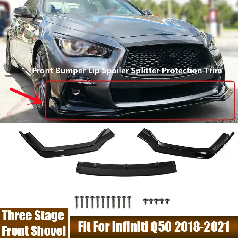 

3 шт., сплиттер для переднего бампера Infiniti Q50 2018 2019 2020 2021