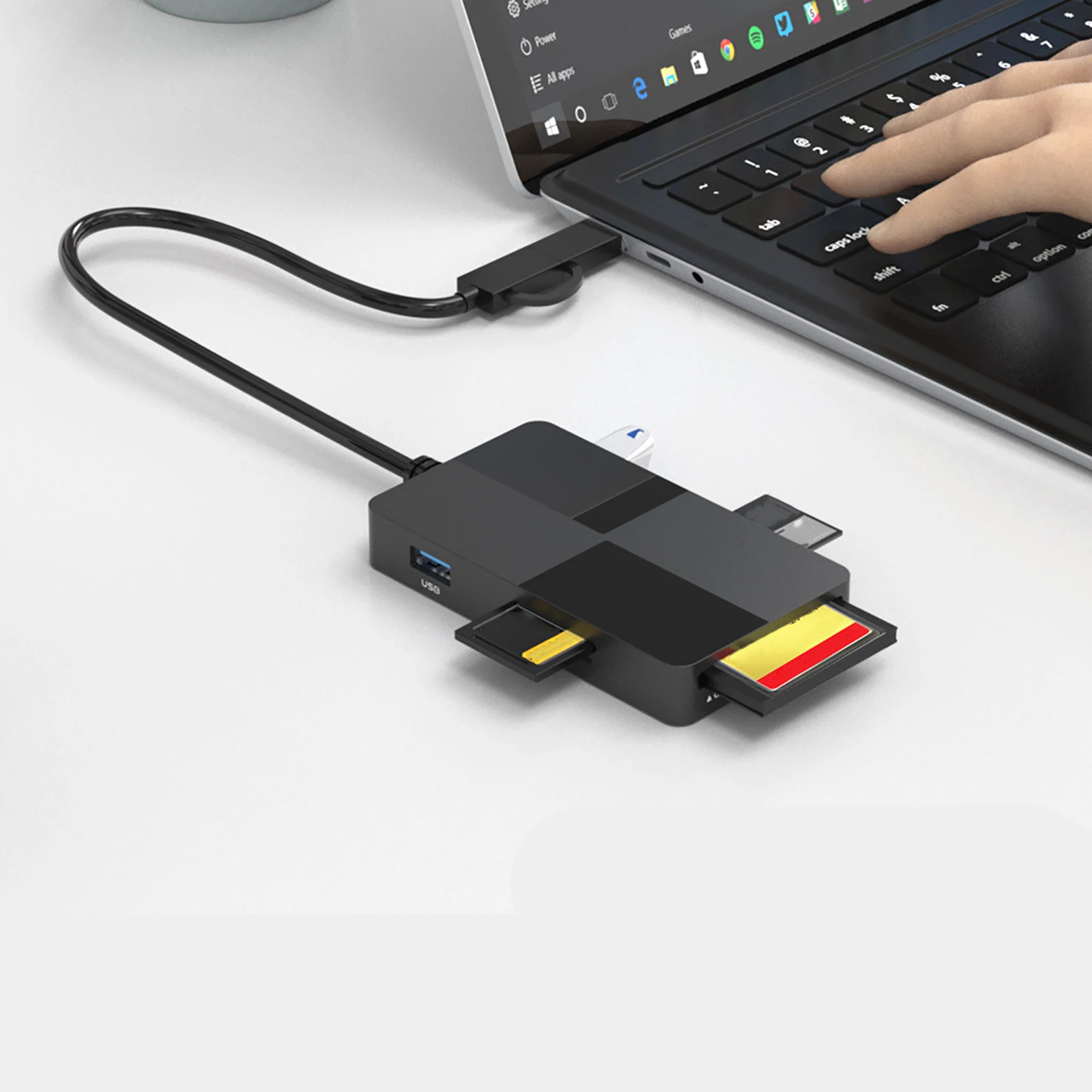 Adattatore Hub Per Scheda Sd Usb 3.0 Tipo C 8 In 1 Sd Tf Cf Xd Ms Lettore Di Schede Di Memoria Con 3 Interfacce Usb 3.0 Adattatore Ad Alta Velocità Pe