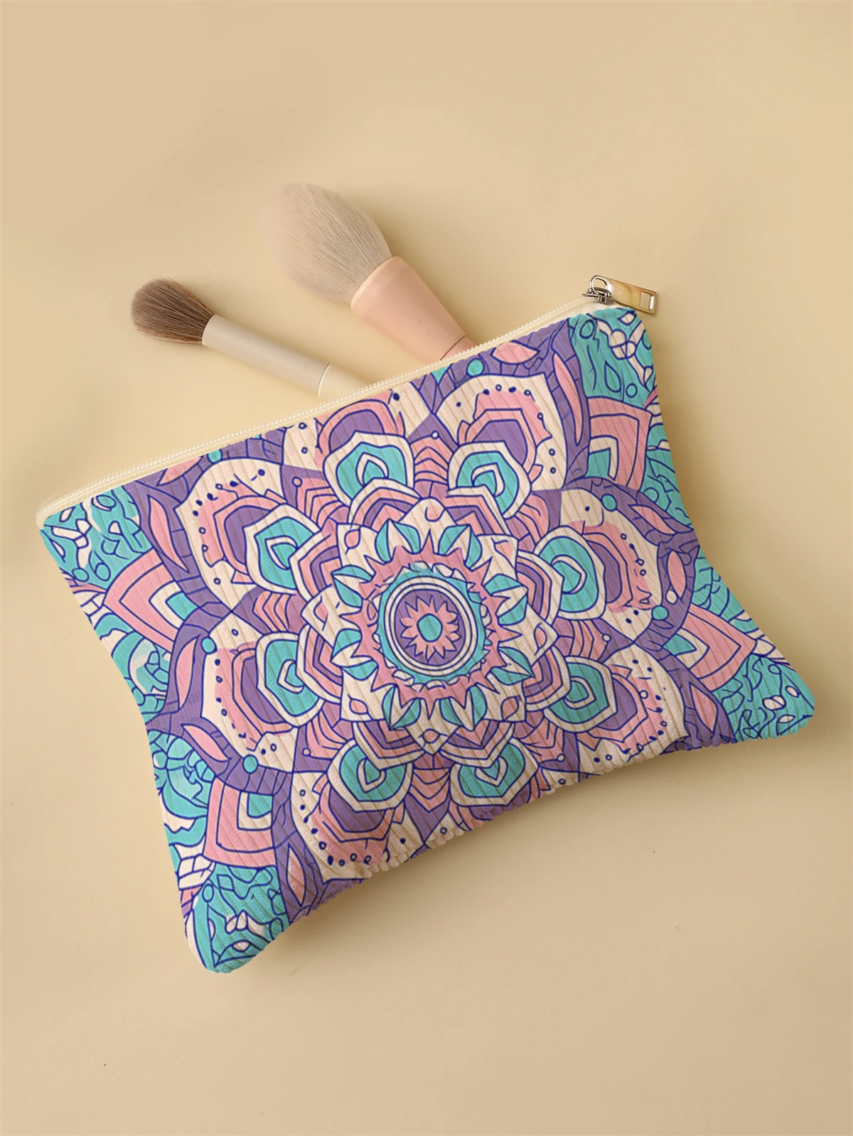 Corduroy Travel Cosmetic Bag Portable Makeup Storage Bag Purses Women Large Capacity Zipper Make Up Organizer Storage Clutch