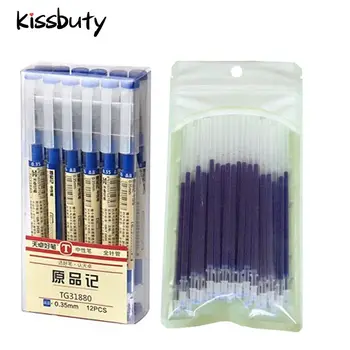 50 + 2 Pz/set 0.35mm Rosso/Nero/Blu Penne Gel Set Ricariche Asta Penna Gel Per La Scuola di Cancelleria Per Ufficio Studente di Scrittura forniture
