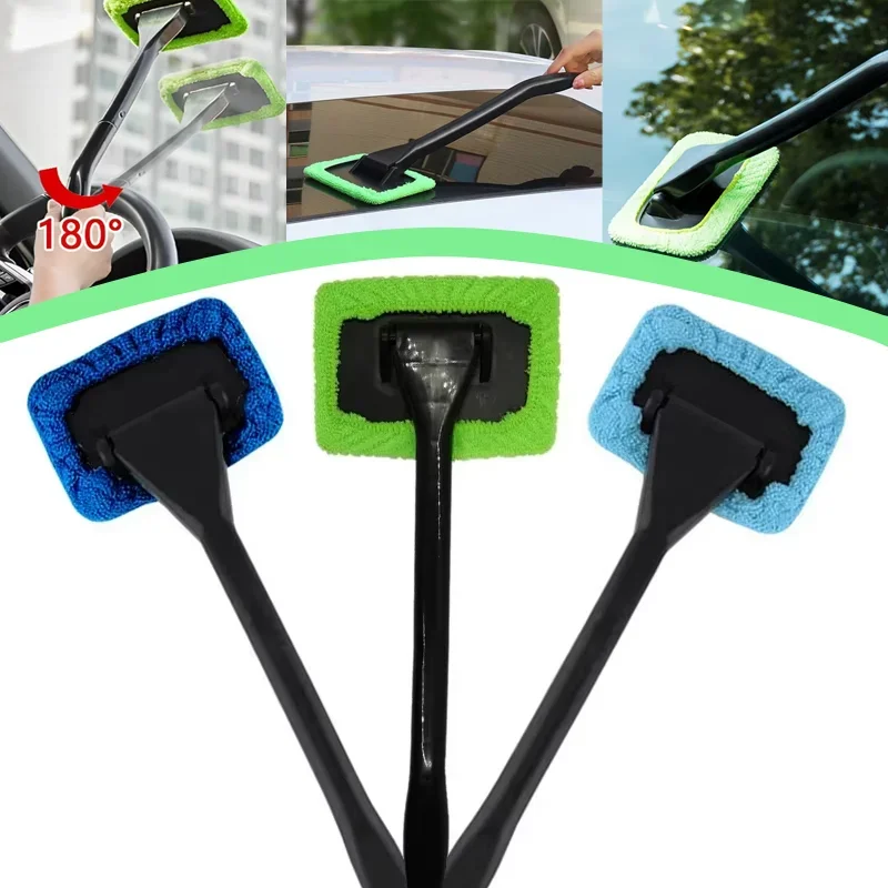 Window Cleaning Kit Universal Car Long-Handle Windshield Brush for Auto Detailing Easy Reach & Scratch Free