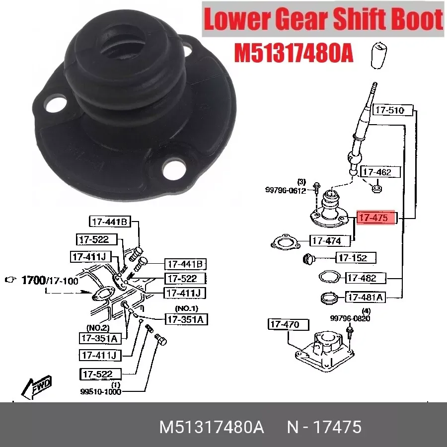 For Mazda MX-5 MK1 MK2 1989-2005 Lower Gear Lever Shift Gearshift Boot Gaiter Car Accessories Replacement Durable