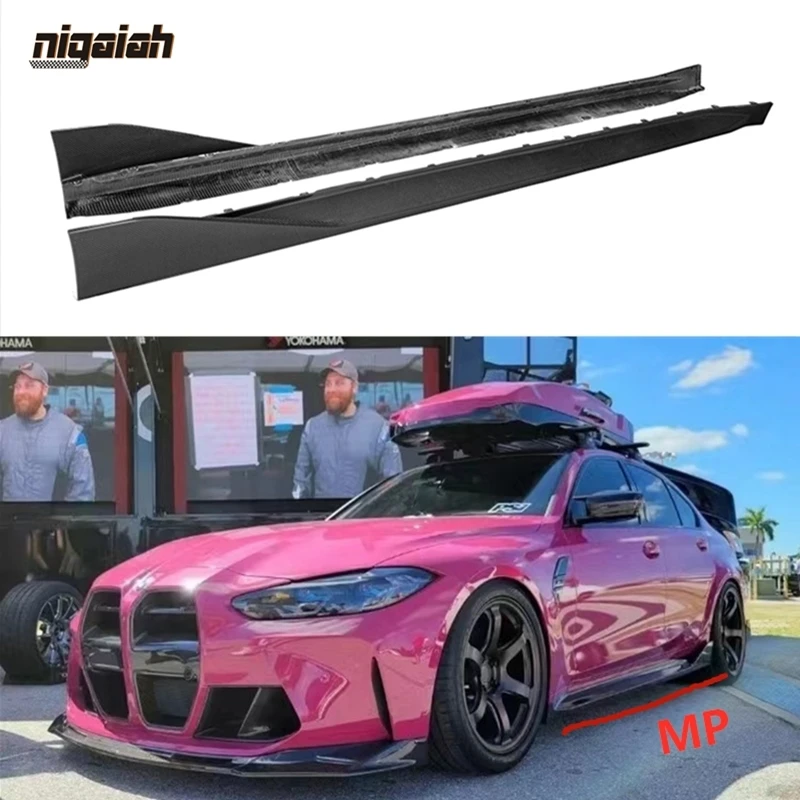Gonne Laterali In Fibra Di Carbonio A Secco Stile Mp Per Bmw Serie 3 4 G80 G82 G83 M3 M4 2021 Kit Corpo Estensioni Gonna Laterale Auto