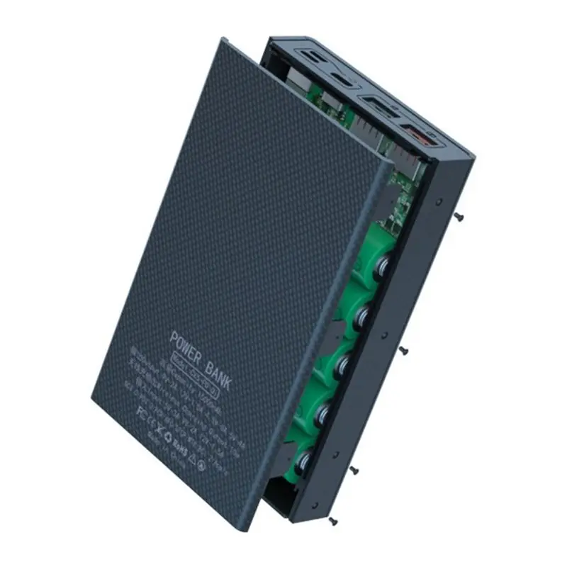 A97I-DIY 5X18650 보조베터리 케이스 배터리 없이 LED 조명이 있는 분리형 휴대용 배터리 충전 보관함 쉘