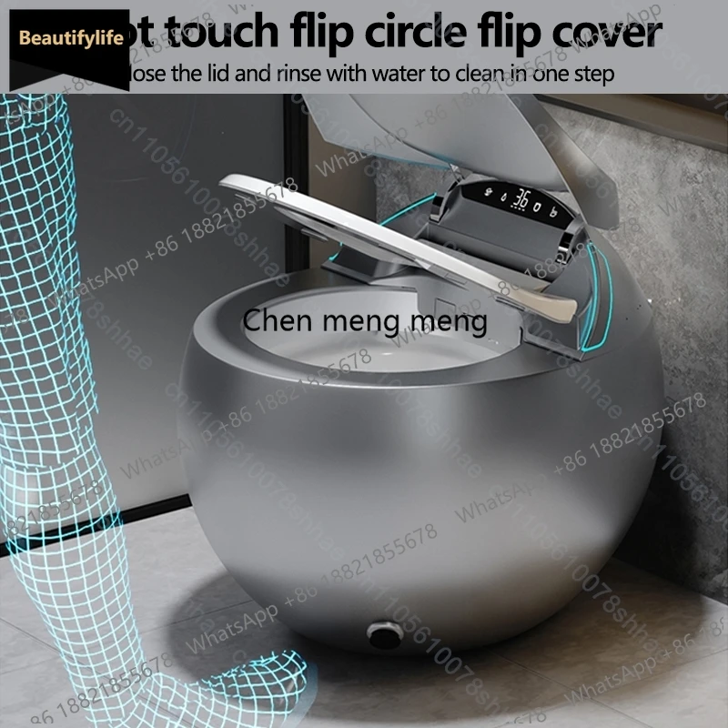 โถสุขภัณฑ์อัจฉริยะ C85 พร้อมระบบชำระล้างอัตโนมัติ เบาะนั่งอุ่น หัวฉีดน้ำอุ่น กำจัดกลิ่น ไดร์เป่าลม รีโมทคอนโทรล จอแสดงผล LED อัจฉริยะ 1