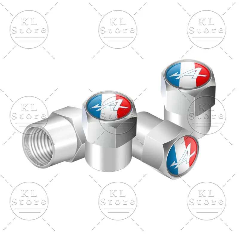 Alpine Logo 4-Piece Metal Car Valve Caps