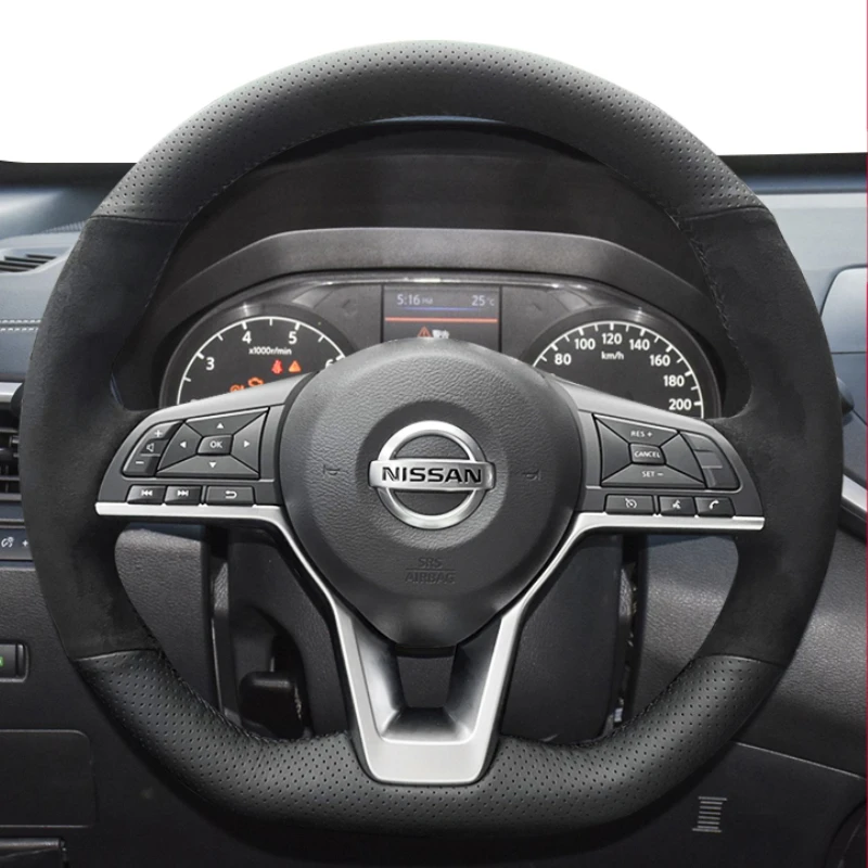 

Для Nissan SYLPHY, TEANA Qashqai X-TRAIL KICKS TIIDA Murano Bluebird под заказ кожаный замшевый чехол рулевого колеса ручной работы