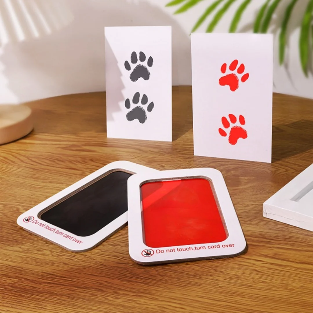 Pet footprints, cat hand and foot prints, commemorative dog claw prints, commemorative photo frames, cat claw clay gifts