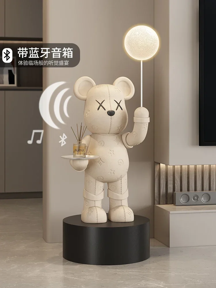 Living Room TV Cabinet Home Decoration High-end Doll Decorations, 77cm Cream Style High Violence Bear Floor Ornaments 5