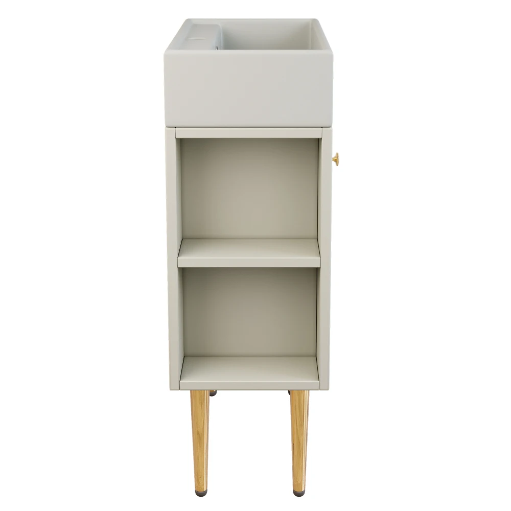 Badezimmermöbel Waschbecken mit Waschbecken Schrank 55 cm, Waschbecken Schrank, kleine Gästebadezimmermöbel, weiß – Detail 7
