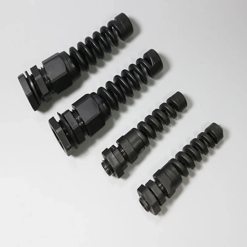 IP68 Waterproof M12/16/18/20 PG7/9/11/13.5 Cable Gland Connector Plastic Flex Spiral Strain Relief Protector 5PCS