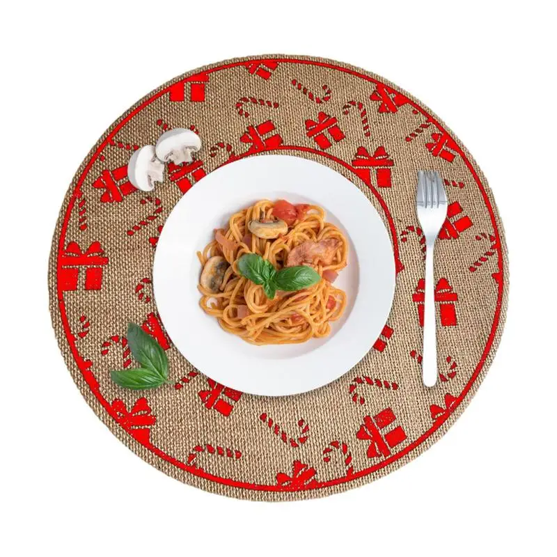 

Christmas Drinking Cup Mat Snowflake Xmas Tree Printed Tea Coffee Placemat Pad Merry Christmas Decorations For Home Table