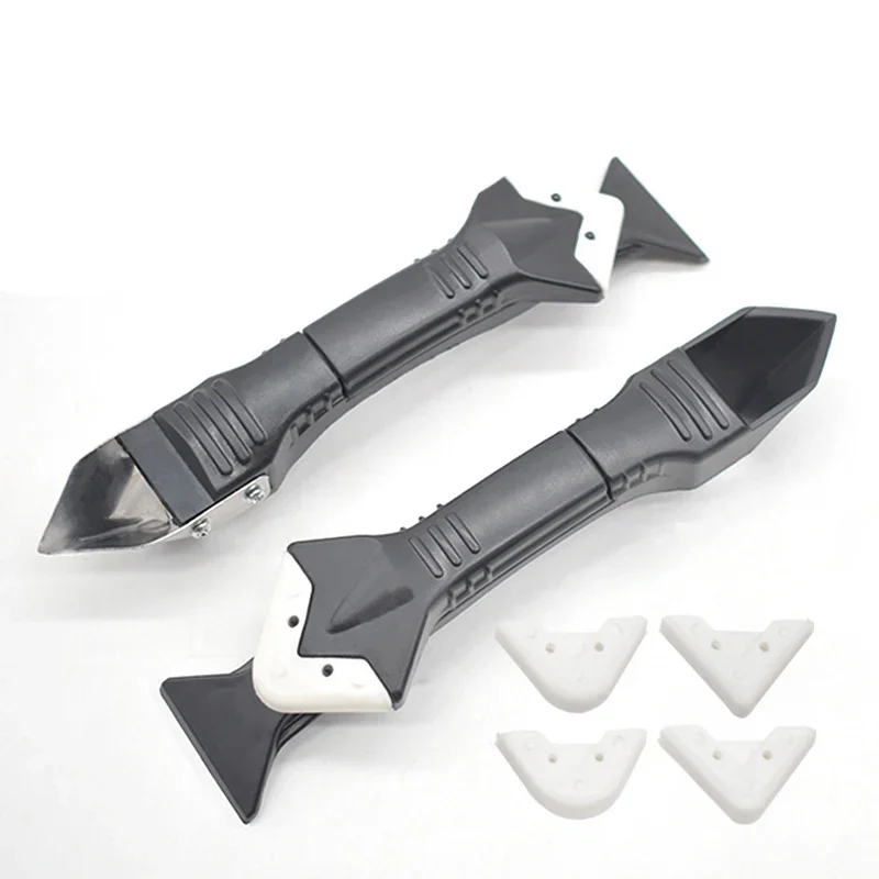 5in1 Silicone Scraper Sealant Smooth Remover Tool Set Caulking Finisher Smooth Grout Kit Decoration Seam Tools Scraper Grout Kit 6