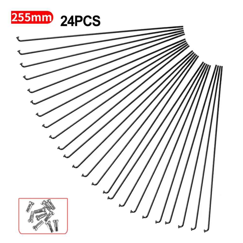 24pcs Bicycle Spoke 261/264/270/287MM Mountain Bike Steel Spokes And Nipples ForRim 27.5/26/29 Bicycle Accessories ﻿replace Tool