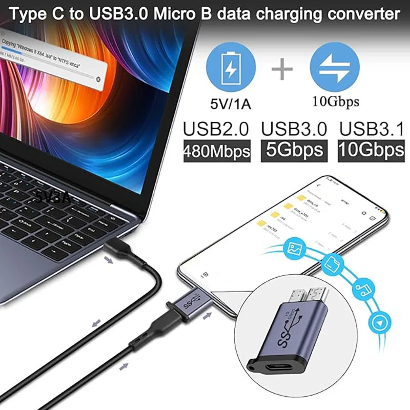 High-Speed USB-C to Micro-B Adapter