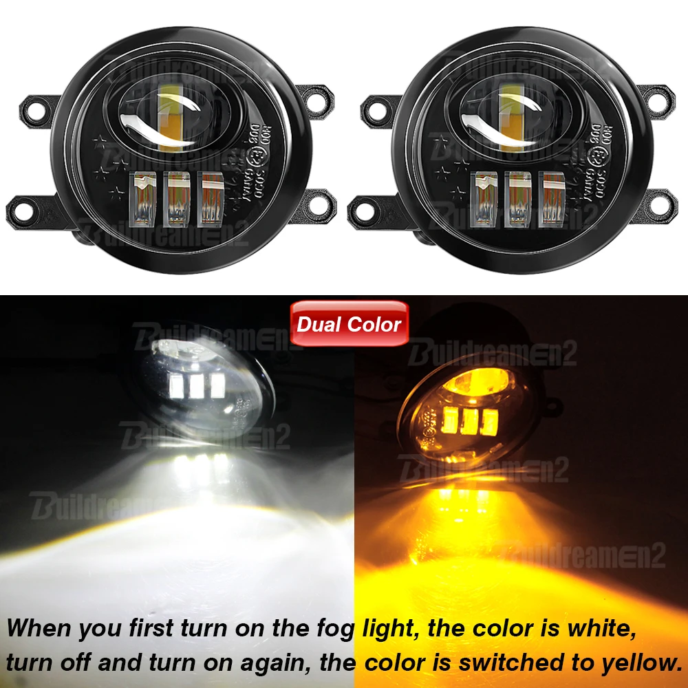 مجموعة مصابيح ضباب ليد للسيارة ، مصباح قيادة ، عدس...