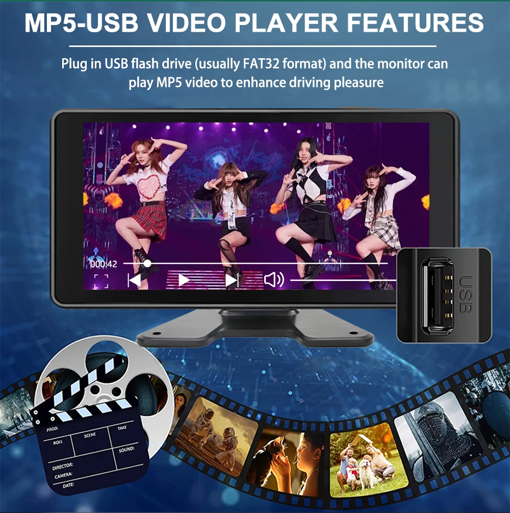 10.36 بوصة 5 قناة شاحنة نظام مراقبة الكاميرا BSD إنذار MP5 شاشة تعمل باللمس DVR مسجل فيديو السيارة AHD 1080P كاميرات عكسية