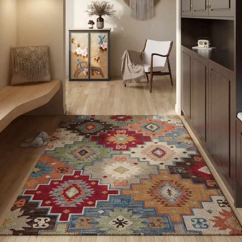 European Retro Entrance Door Mats Large Area High-end Home Decoration Soft Living Room Carpet Non-slip Porch Rugs Ковер Tapis 러그